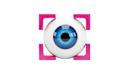 Stylized Eye with Pink Corner Brackets