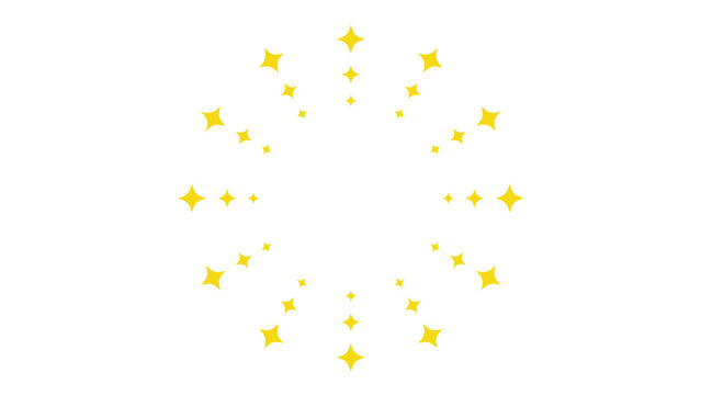 キラキラマークの集中線風フレーム