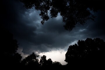 Fototapeta premium Dark and Overcast Sky Creating a Tense Atmosphere Without Rain