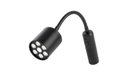 Black Flashlight with Flexible Neck and Multiple L E D Lights