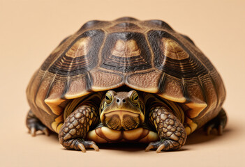 Obraz premium Tortoise with Detailed Shell Texture in Close-Up