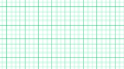 Green graph paper grid isolated on transparent background