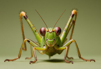 Fototapeta premium Close-Up of a Green Praying Mantis in Natural Habitat