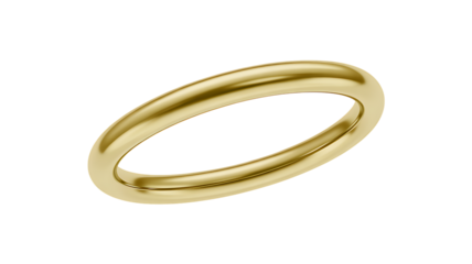 Minimal gold ring with smooth band isolated on transparent background minimal jewelry