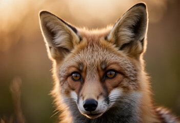 Fox in a Golden Light Field