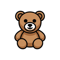 Obraz premium Teddy bear icon on White Background Vector Art Illustration on white background.