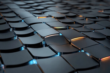 Quantum lattice shimmering with glowing rainbow effects under subtle lighting conditions