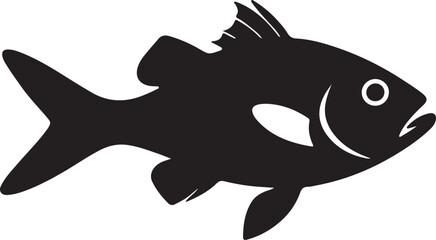 Fototapeta premium Fish icon vector illustration on a white background, featuring a simple and clean design for easy recognition