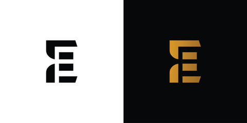 Strong and modern letter E initials logo design