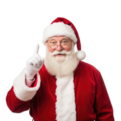 Santa claus giving a thumbs up isolated on transparent background