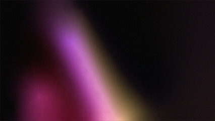 Obraz premium Vibrant pink and purple light beam on black background with yellow glow noise texture futuristic dynamic poster header cover wallpaper banner backdrop design