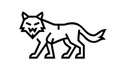 Fototapeta premium Minimalist Geometric Wolf Line Art Logo and Symbol Vector