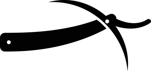 Obraz premium Black silhouette of a scythe on a white background.