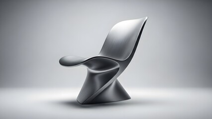 Stunning futuristic sculptural chair design featuring fluid curves and a sleek metallic finish