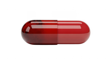 Red Capsule Pill medication pharmaceutical health isolated on a transparent background