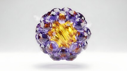 Purple and Gold Decorative Glass Object.