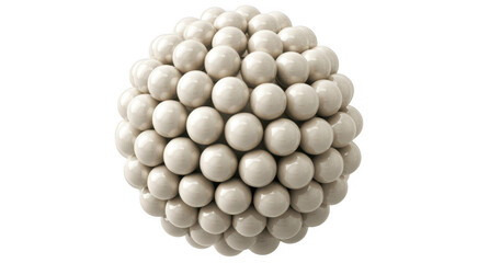Large cluster of white pearls on black pearl cluster isolated on a transparent background