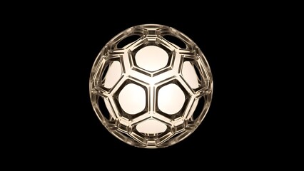 Naklejka premium Golden Soccer Ball Luxury Football Design Isolated on Black Background