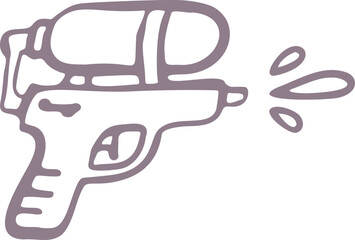 Water Gun Hand Drawn Doodle