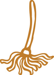 Witch Broom Hand Drawn Doodle