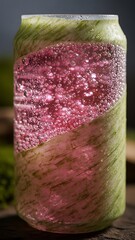 Sparkling Drink in Green Wrapped Can.