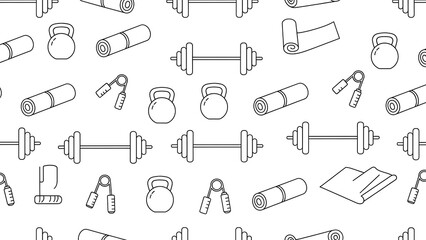 Collection of various dumbbells and weights illustrations