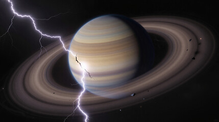 Lightning Strikes Over a Forming Gas Giant Surrounded by a Glowing Protoplanetary Disk