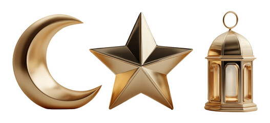 Futuristic Decorative Elements for Ramadan Celebration with Clean Design and Realistic Appeal