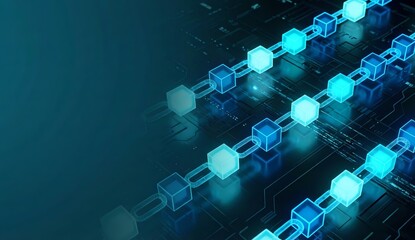 Blockchain Technology Concept with Secure Digital Network