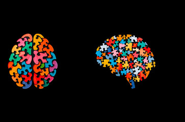 Abstract puzzle brain symbol for diversity and inclusion