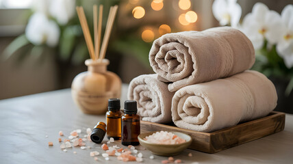 spa still life with candle