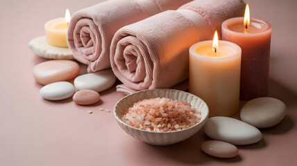 spa setting with candles