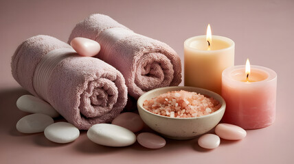 spa setting with candles