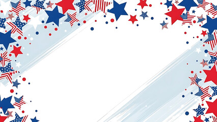 Fototapeta premium Vector illustration of a Fourth of July American flag background featuring a celebration concept design with a holiday symbol and banner art for an Independence Day decoration