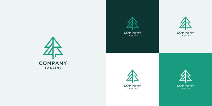 elegant tree logo and icon