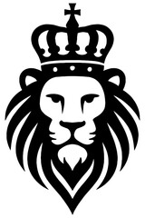 Crowned Lion Emblem Vector Illustration