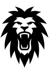 lion head tattoo,
Fierce Roaring Lion Head Vector Logo Black and White