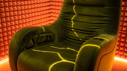 Obraz premium An aesthetically pleasing and modern armchair with lighting
