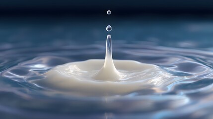 Water Droplet: Capturing the exquisite beauty of a water droplet, a singular drop falls into a tranquil pool, forming a graceful crown of liquid elegance.