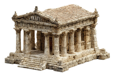 Fototapeta premium Ancient Greek Temple with Columns and Pediment