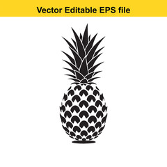 Single ripe pineapple fruit vector illustration graphic design
