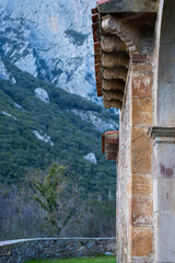 Church of Santa Mar&iacute;a de Lebe&ntilde;a in the municipality of Cillorigo de Li&eacute;bana in the Li&eacute;bana region. Picos de Europa. Cantabria. Spain. Europe