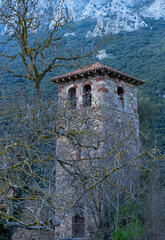 Church of Santa Mar&iacute;a de Lebe&ntilde;a in the municipality of Cillorigo de Li&eacute;bana in the Li&eacute;bana region. Picos de Europa. Cantabria. Spain. Europe