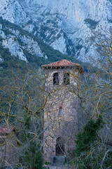 Church of Santa Mar&iacute;a de Lebe&ntilde;a in the municipality of Cillorigo de Li&eacute;bana in the Li&eacute;bana region. Picos de Europa. Cantabria. Spain. Europe