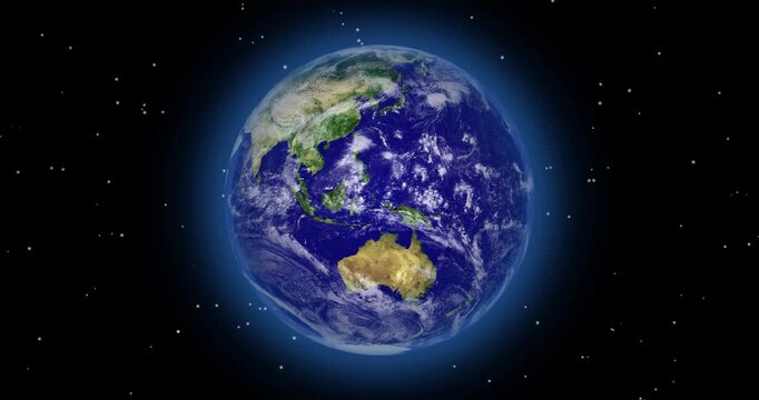 Earth rotating with starry backgroun roteting video