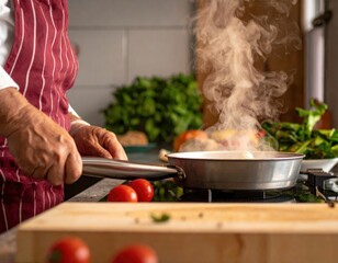 Cooking Food In A Pan