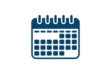 A blue calendar icon on a white background for organizing and planning