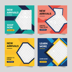 Creative web banner design template. Suitable for social media posts, instagram story and web marketing ads. Editable vector illustration