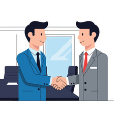 Obraz premium Businessmen Shaking Hands in Office