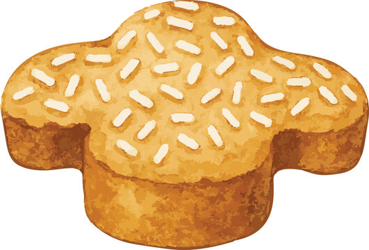 Vector watercolor illustration of a Colomba pasquale